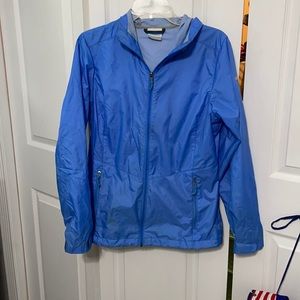 Blue Columbia rain jacket